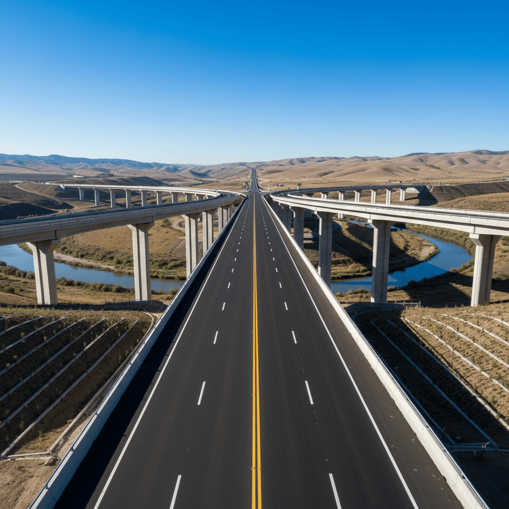 Infrastructure routière complétée selon les normes