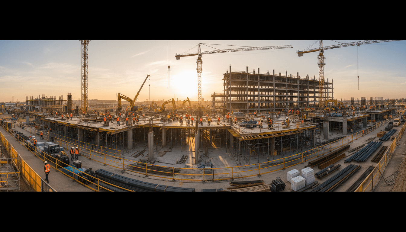 Équipe de projet coordinant les travaux d'infrastructure civile